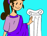 Dibuix Jove romana pintat per ainara fernandez rubio