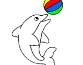 Dibuix Dofí jugant amb una pilota pintat per papallona