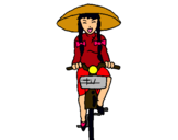 Dibuix Xina amb bicicleta pintat per alejandro