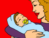 Dibuix Mare amb la seva nadó II pintat per anònim