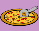 Dibuix Pizza pintat per cristi