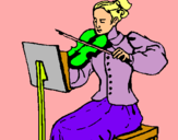 Dibuix Dama violinista pintat per anna llacuna puig