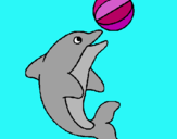 Dibuix Dofí jugant amb una pilota pintat per rita