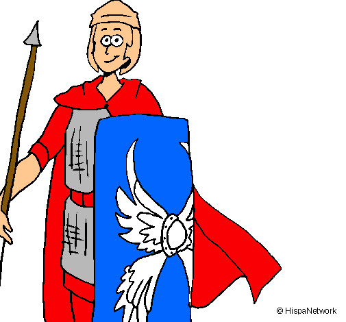 Dibuix Soldat romà II pintat per romano