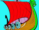 Dibuix Vaixell viking pintat per marc male