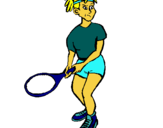 Dibuix Noia tennista pintat per nuria