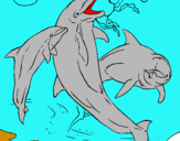 Dibuix Dofins jugant pintat per eric