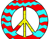 Dibuix Símbol de la pau pintat per ALBA