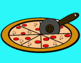 Dibuix Pizza pintat per nil