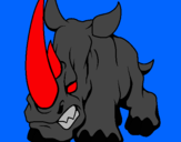 Dibuix Rinoceront II pintat per HUGO
