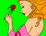 Dibuix Princesa amb una rosa pintat per Júlia Pla