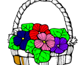 Dibuix Cistell amb flors 6 pintat per laura