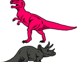 Dibuix Triceratops i tiranosaurios rex  pintat per SANDRO