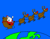 Dibuix Pare Noel repartint regals 3 pintat per gerard