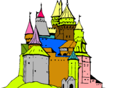Dibuix Castell medieval pintat per marionaferrerqueralto