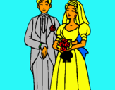 Dibuix Marit i dona III pintat per casament de nuvis