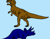 Dibuix Triceratops i tiranosaurios rex  pintat per ROGER DE LAMO