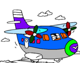 Dibuix Avió enrailarant pintat per MARTA
