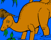 Dibuix Dinosaure menjant pintat per DIDAC