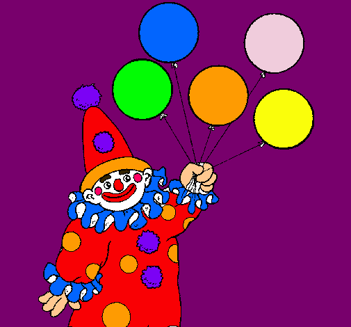 Dibuix Pallasso amb globus pintat per Arnau