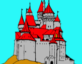 Dibuix Castell medieval pintat per miquel i abril