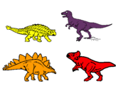 Dibuix Dinosauris de terra pintat per abril
