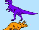 Dibuix Triceratops i tiranosaurios rex  pintat per JUDITH