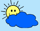 Dibuix Sol i núvol pintat per nicole