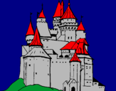 Dibuix Castell medieval pintat per danei