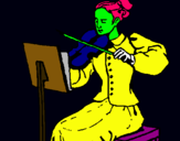 Dibuix Dama violinista pintat per Sama Picasso