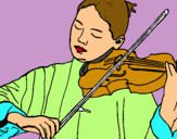 Dibuix Violinista  pintat per alba
