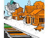 Dibuix Estació de tren pintat per alazne82