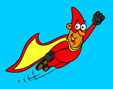 Dibuix Súper heroi volant pintat per Harpo