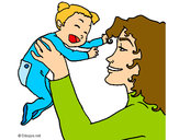 Dibuix Mare amb la seva nadó pintat per Jana