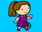 Dibuix Noia tennista pintat per Marina