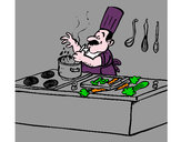 Dibuix Cuiner en la cuina pintat per RogerLamo