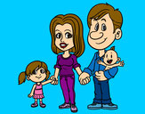 Dibuix Família feliç pintat per Marina