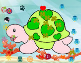 Dibuix Tortuga amb cors pintat per KORREU