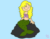 Dibuix Sirena asseguda en una roca  pintat per thate