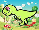 Dibuix Tiranosaure rex jove pintat per norah
