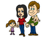 Dibuix Família feliç pintat per Sandy