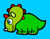 Dibuix Triceratop feliç pintat per CARLOTA