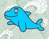 Dibuix Dofí alegre pintat per master