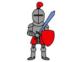 Dibuix Cavaller amb espasa i escut pintat per maxllado