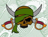 Dibuix Símbol pirata pintat per ADRIAG