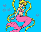 Dibuix Sirena amb perles pintat per MARINA7777
