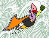 Dibuix Súper heroi volant pintat per Adria