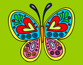 Dibuix Mandala papallona pintat per joanag