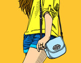 Dibuix Noia amb bossa pintat per ainabh2001