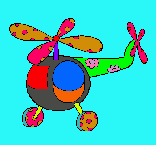 Dibuix Helicòpter adornat  pintat per elba